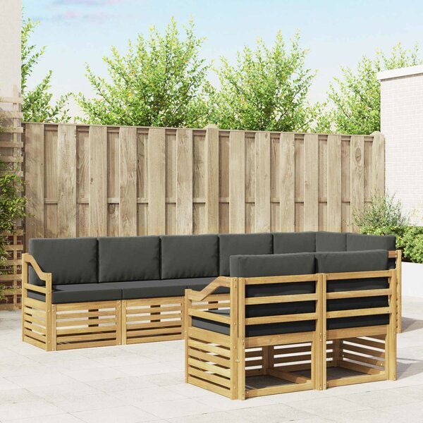 VidaXL Kültéri kanapé szett 8 pcs Fehér és Antracitszürke