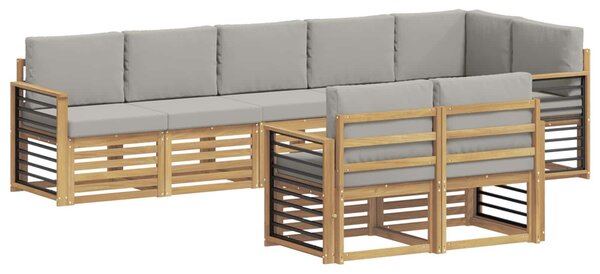 VidaXL Kültéri kanapé szett 8 pcs Fehér és Világosszürke