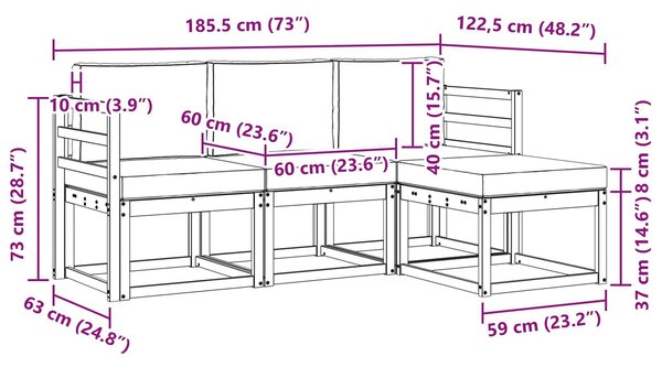 VidaXL Kültéri kanapé szett 4 pcs