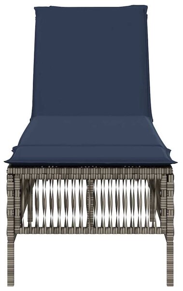 VidaXL szürke polyrattan napozóágy párnával