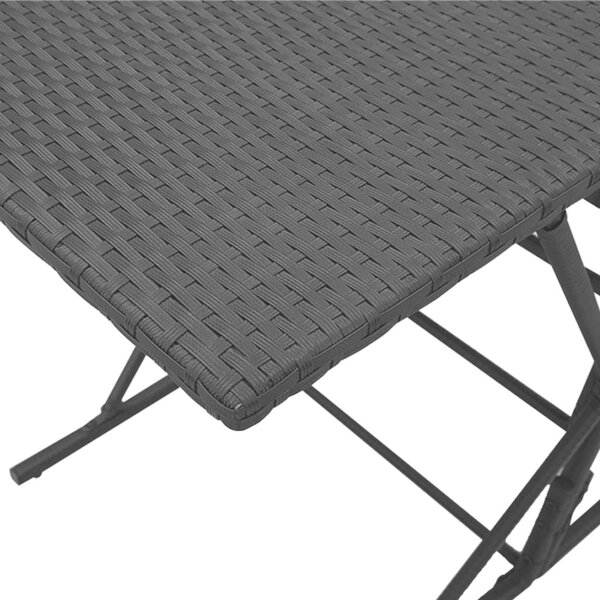 VidaXL 7 db fekete polyrattan kerti étkezőgarnitúra párnákkal