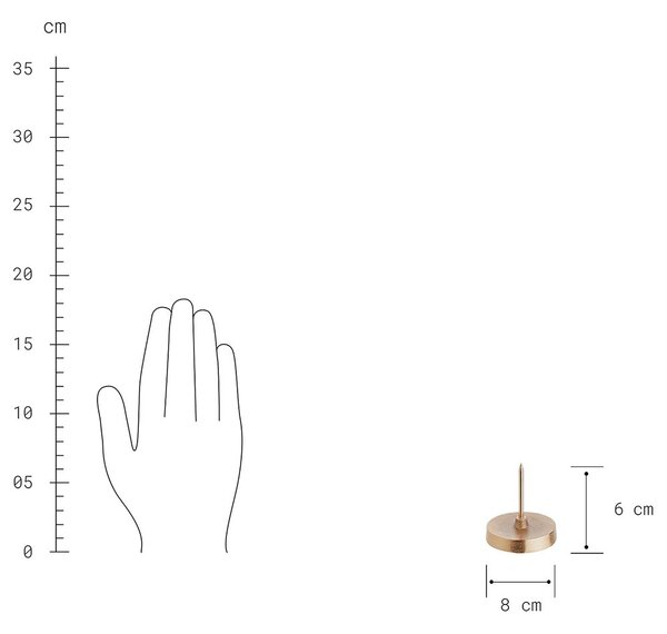 ADVENT koszorúba szúrható gyertyatartó, arany Ø8cm