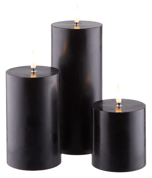 NORDIC LIGHT LED gyertya távirányítóval, fekete 3 darab