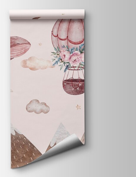Fotótapéta Bálna és hőlégballon, Léggömbös fotótapéta, Népszerű fotótapéta, w03673 - Tapeko.hu