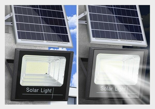 Alista Home 800W SMD LED szoláris töltésű reflektor, napelemmel, távirányítóval, rögzítő tartóval, ABS anyagból, 20AH, 966 LED, színhőmérséklet 6500K, 32x26x9 cm, fekete