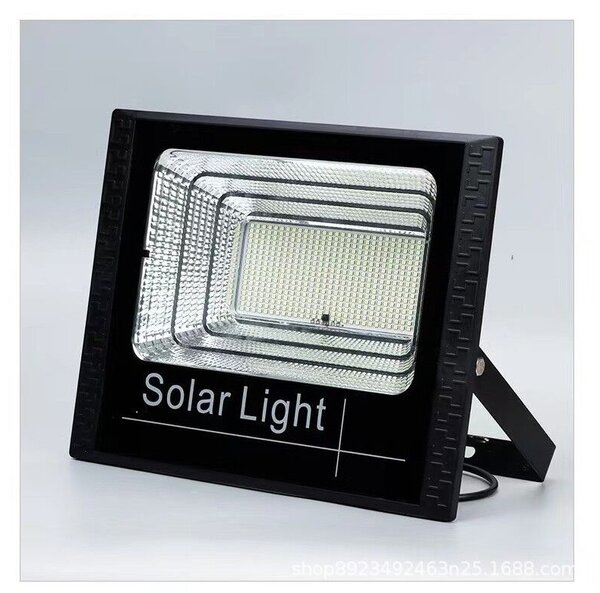 500W SMD LED reflektor Flippy napelemes töltéssel, napelemmel, távirányítóval, rögzítőkonzollal, ABS anyagból, 18AH, 400 LED, színhőmérséklet 6500k, 32x26x9 cm, fekete