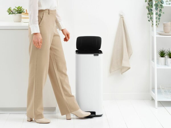 Brabantia BO 30 literes fém pedálos szemetes - Fehér