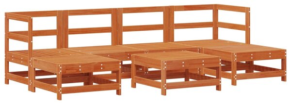 VidaXL Kerti lounge szett 7 pcs Viaszbarna Tömör Fenyőfa