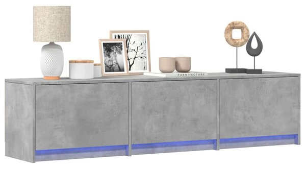 VidaXL TV szekrény leddel fiókkal Beton 165 x 34 x 40 cm Faanyag