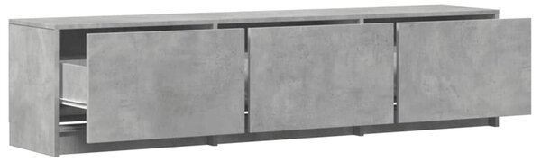 VidaXL TV szekrény leddel fiókkal Beton 165 x 34 x 40 cm Faanyag