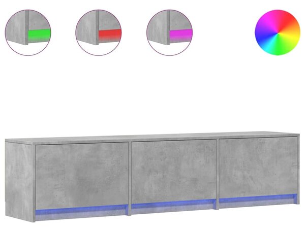 VidaXL TV szekrény leddel fiókkal Beton 165 x 34 x 40 cm Faanyag