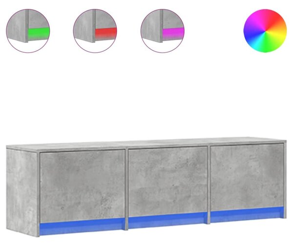 VidaXL TV szekrény leddel fiókkal Beton 140 x 34 x 40 cm Faanyag