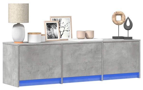VidaXL TV szekrény leddel fiókkal Beton 140 x 34 x 40 cm Faanyag