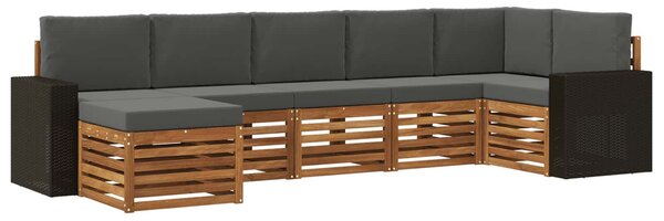 VidaXL Szegmentált kanapé szett párnával 7 pcs Természetes és antracit