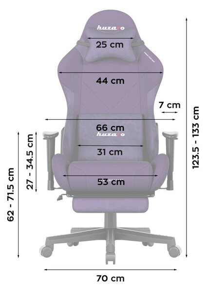 Gamer szék, Force 5.7 lábtartóval lila