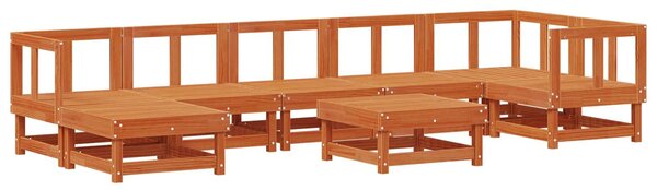 VidaXL Kerti lounge szett ARAKIL 8 pcs Viaszbarna Tömör Fenyőfa