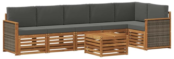 VidaXL Szegmentált kanapé szett párnával 6 pcs Természetes és antracit