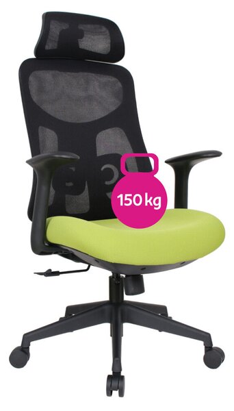 Irodai szék, zöld/fekete, teherbírás 150 kg, SULIVAN