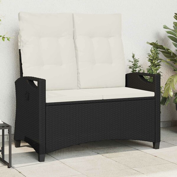 VidaXL Kerti pad Fekete és Krém 105 x 60 x 112 cm Acél és poliészter