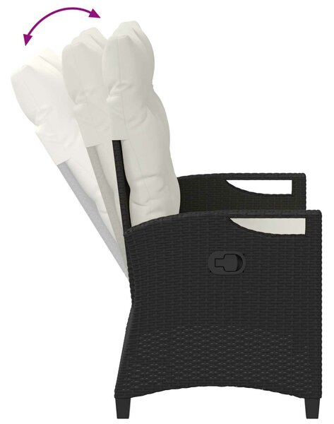 VidaXL Kerti pad Fekete és Krém 105 x 60 x 112 cm Acél és poliészter
