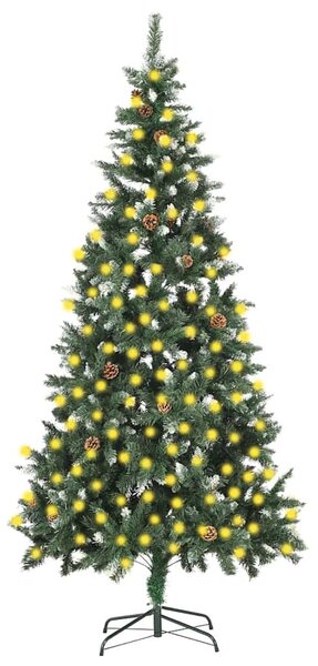 Megvilágított műkarácsonyfa tobozzal 210 cm