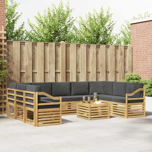 VidaXL Kültéri kanapé szett 8 pcs Fehér és antracit 59 x 59 x 37 cm