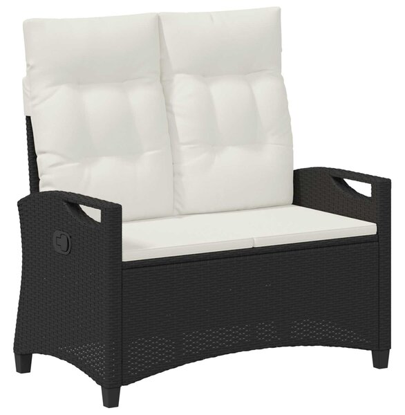 VidaXL Kerti pad Fekete és Krém 105 x 60 x 112 cm Acél és poliészter