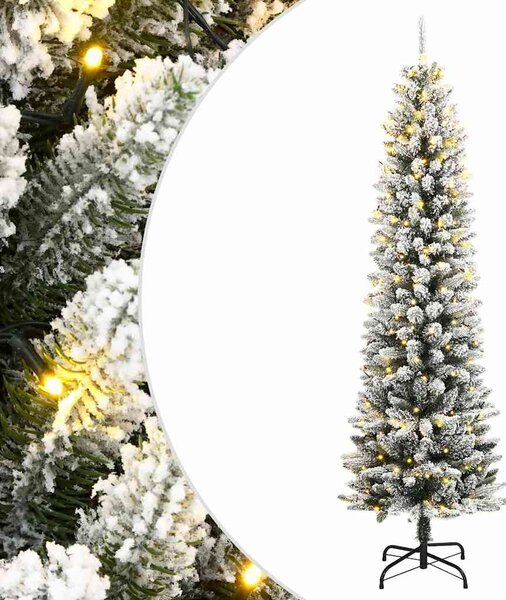 Műkarácsonyfa 150 LED-del és pelyhes hóval 120 cm