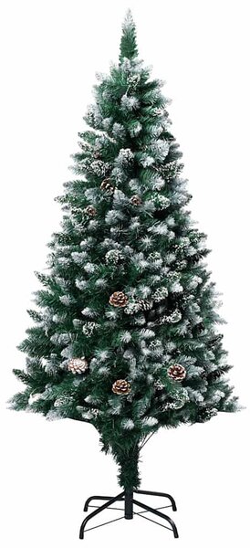 LED-es műkarácsonyfa gömbkészlettel és tobozokkal 150 cm