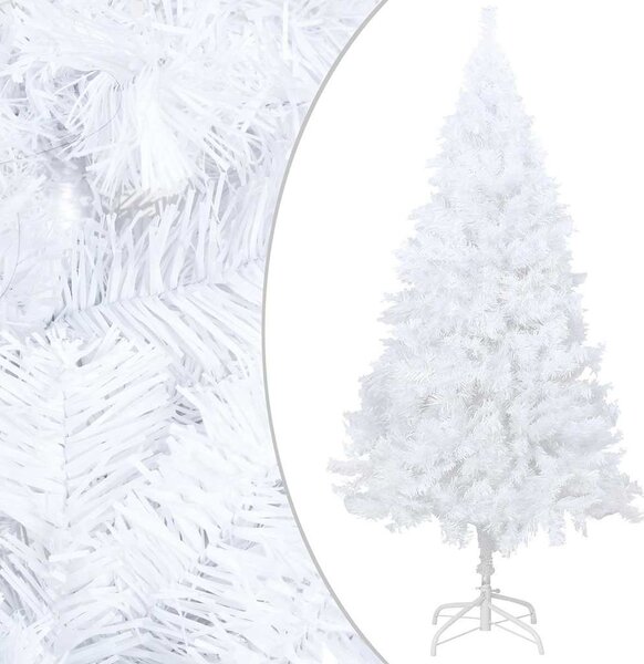 Fehér PVC megvilágított műkarácsonyfa gömb szettel 120 cm