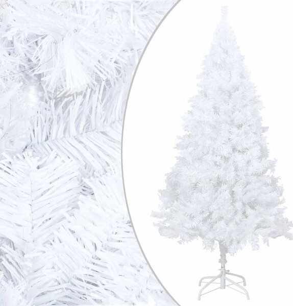Fehér PVC megvilágított műkarácsonyfa gömb szettel 150 cm