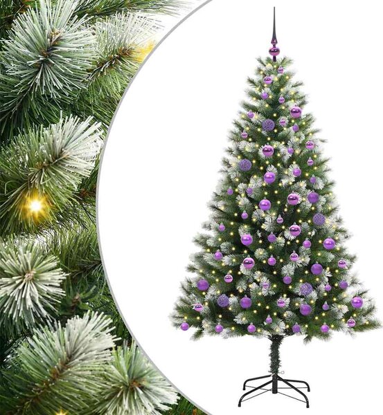 Műanyag Hajtogatós Karácsonyfa Havas Designnal 300 LED