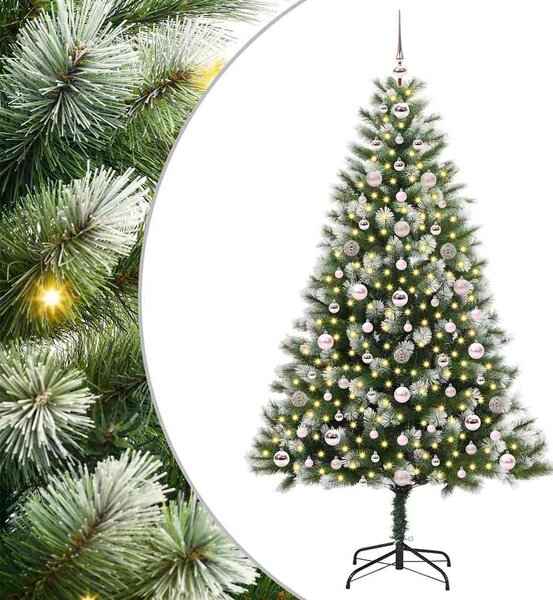 Műanyag Hajtogatós Karácsonyfa Havas Designnal 300 LED