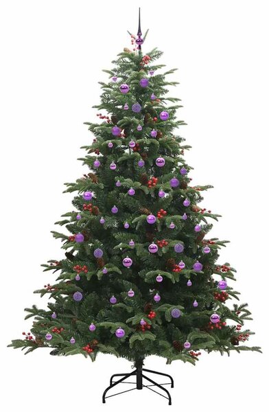 Mű karácsonyfa 300 LED-del Zöld 240 cm PVC és Fém és Műanyag