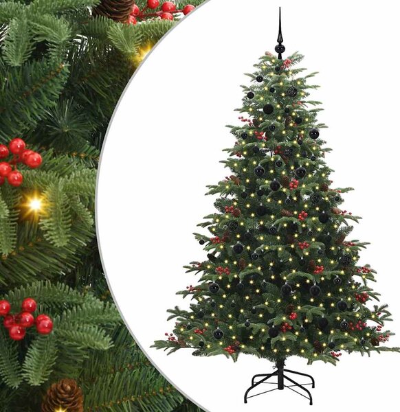 Mű karácsonyfa 300 LED-del Zöld 210 cm PVC és Fém és Műanyag