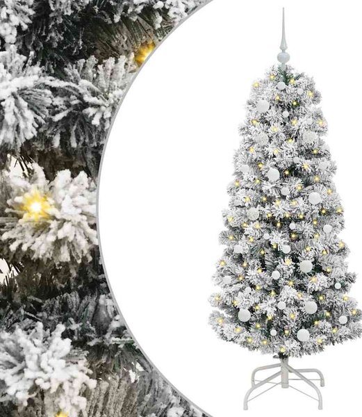 Műanyag Hajtogatós Karácsonyfa 150 LED Zöld és Fehér 150 cm
