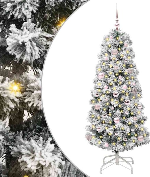 Műanyag Hajtogatós Karácsonyfa 150 LED Zöld és Fehér 150 cm
