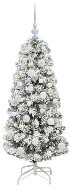 Műanyag Hajtogatós Karácsonyfa 150 LED Zöld és Fehér 120 cm