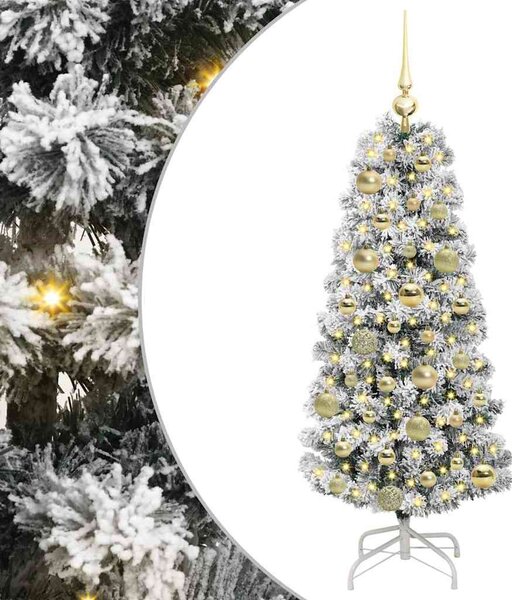 Műanyag Hajtogatós Karácsonyfa 150 LED Zöld és Fehér 120 cm