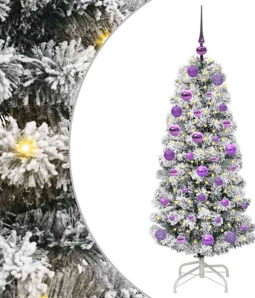 Műanyag Hajtogatós Karácsonyfa 150 LED Zöld és Fehér 120 cm