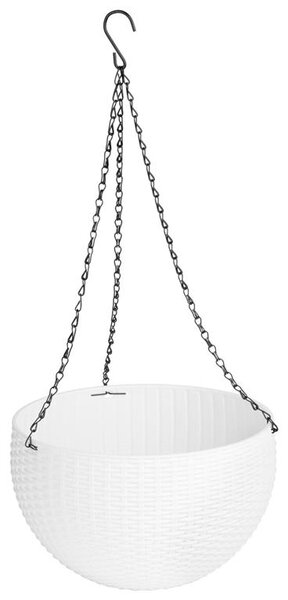 Strend Pro Modern függő virágcserép, fehér, 26x16cm, lánccal