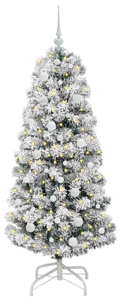 Műanyag Hajtogatós Karácsonyfa 150 LED Zöld és Fehér 150 cm