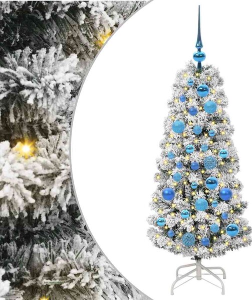 Műanyag Hajtogatós Karácsonyfa 150 LED Zöld és Fehér 120 cm