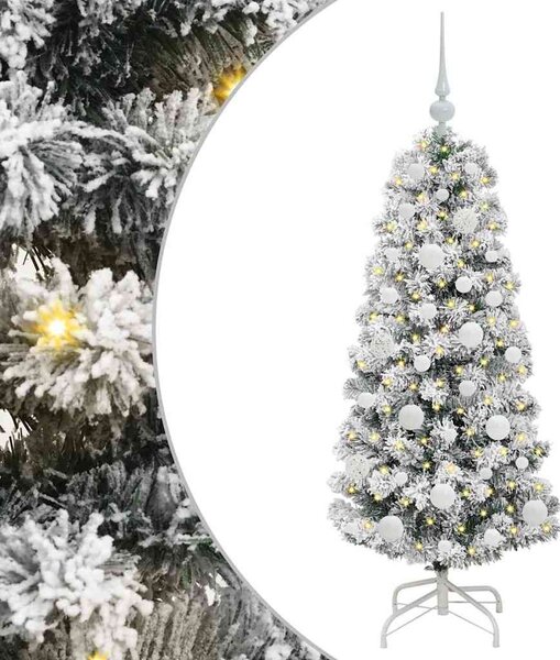 Műanyag Hajtogatós Karácsonyfa 150 LED Zöld és Fehér 120 cm