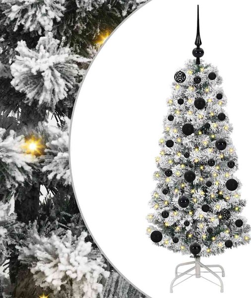 Műanyag Hajtogatós Karácsonyfa 150 LED Zöld és Fehér 120 cm