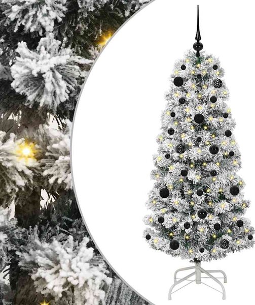 Műanyag Hajtogatós Karácsonyfa 150 LED Zöld és Fehér 150 cm