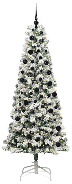 Műanyag Hajtogatós Karácsonyfa 300 LED Zöld és Fehér 210 cm