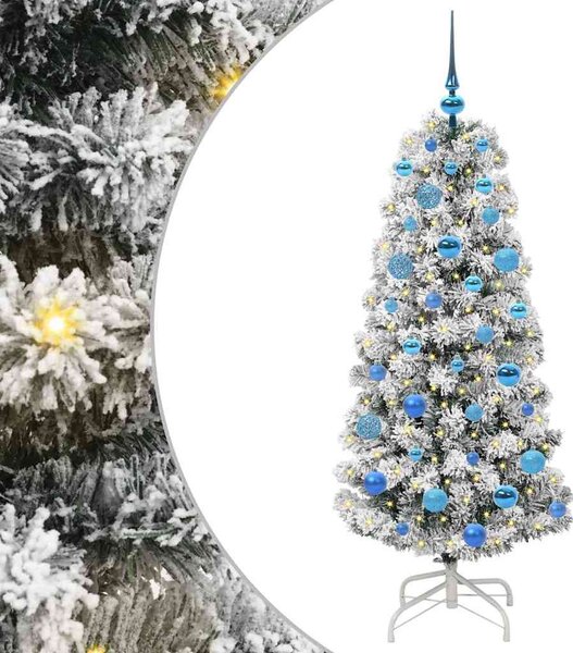Műanyag Hajtogatós Karácsonyfa 150 LED Zöld és Fehér 150 cm