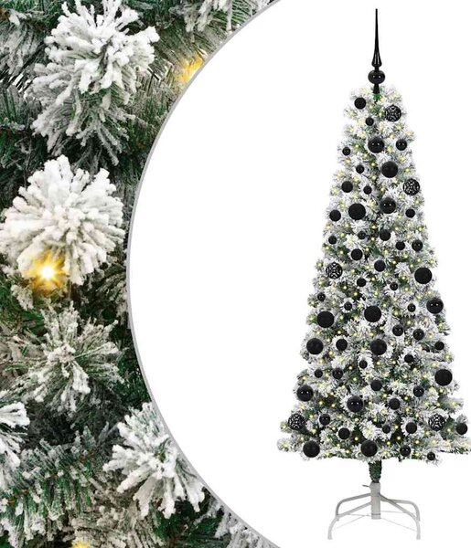 Műanyag Hajtogatós Karácsonyfa 300 LED Zöld és Fehér 180 cm
