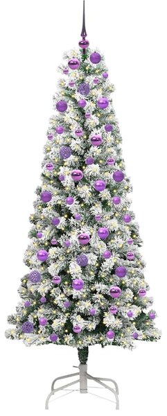 Műanyag Hajtogatós Karácsonyfa 300 LED Zöld és Fehér 180 cm